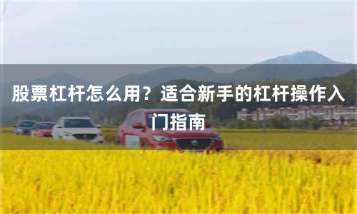 股票杠杆怎么用？适合新手的杠杆操作入门指南